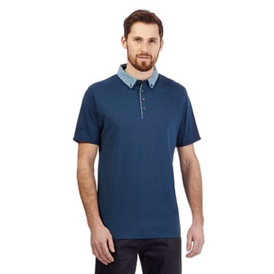 The Collection Dark turquoise double collar polo shirt
